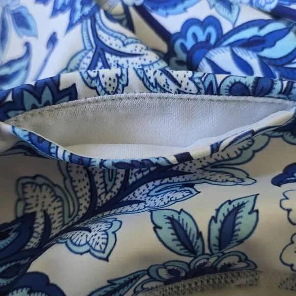 Kira Grace Blue & White Floral Botanical Print Leggings, NWOT, Sz. M - Picture 7 of 9